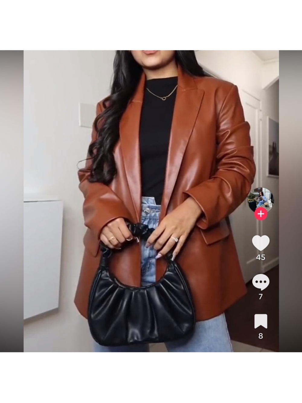 Zara Faux leather Oversized blazer - Picture 3 of 12